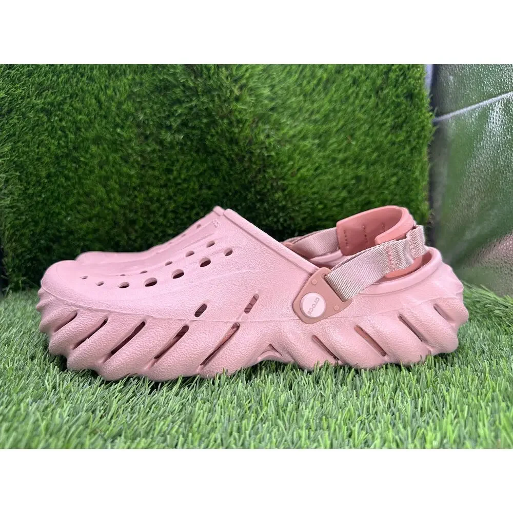 Crocs Echo 207937-6TY Clog Shoes Unisex M8/W10 Pink Rubber Slingback Slip-On